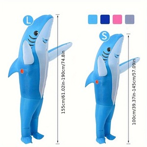 Cute Unique Standing Shark Design Inflatable Suit, Halloween Christmas Play Inflatable <b>Costume</b> Props Outfits - Product Image 6