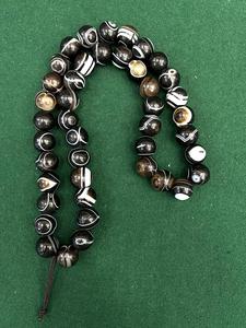 Grosir 18Mm Kuno Tibet Hitam <span class=keywords><strong>Dzi</strong></span> Beads Antik Putaran Tibet Agate Kalung untuk Membuat Perhiasan - Product Image 5