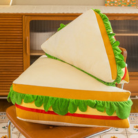 Coussin en peluche personnalisé en forme de sandwich simulé, coussin de dossier pour lit, coussin de tête de lit de bureau, poupée en peluche