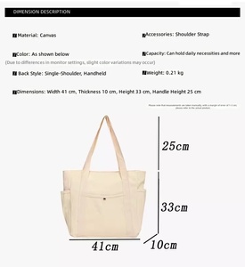 Sacs à main pour femmes, sac à main en toile personnalisé uni, grande capacité, sac fourre-tout, poignées courtes, vente en gros, logo OEM pour le shopping et les voyages - Product Image 2