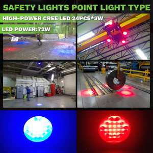 High Power Heavy Duty 72W <b>Led</b> 9 Inch Overhead Spotlight <b>Red</b> Blue Zone Crane Safety Foeklift <b>Light</b> - Product Image 4