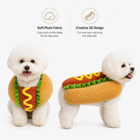 Costume amusant en forme de hamburger et hot-dog pour animaux de compagnie, vêtements d'Halloween en coton uni pour chiots, collection automne