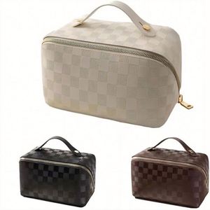 Checkerboard <b>Pillow</b> Makeup Bag <b>Large</b> Capacity Portable Ins New Network Celebrity Travel Cosmetics Toiletries Storage Bag - Product Image 1