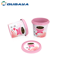 Cubo PP Producto popular 1.2L con impresión IML Tina de chocolate de Año Nuevo de Navidad con tapa y mango