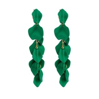 Anting-anting Juntai akrilik mode baru anting-anting bunga daun rumbai panjang warna-warni untuk wanita