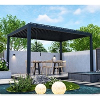 Pavillon en aluminium électrique à toit réglable, durable, pour jardin extérieur, cour, patio, pergola en aluminium.