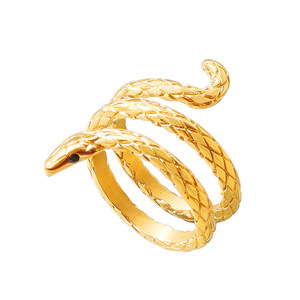 Anello Eternity Regolabile in Acciaio Inossidabile Placcato Oro 18K, Design Geometrico <span class=keywords><strong>Anime</strong></span> con Incastonatura a Castone in Pietra Naturale - Product Image 1