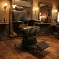 Eurosun 3308 CORRECT Fauteuil de coiffure et de permanente de style Mid-Century, réglable, pivotant, relevable, semi-étui, rotation à 360 degrés, pour salon commercial