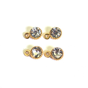 Breloques en strass S28, alliage de zinc, serti de cristaux, pour la création de bijoux DIY, accessoires, cristaux ronds transparents de 10 mm - Product Image 1