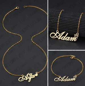 Gioielli personalizzati Non appannati Joyas nome <span class=keywords><strong>collana</strong></span> gioielli, <span class=keywords><strong>targhetta</strong></span> in acciaio inossidabile fai-da-te <span class=keywords><strong>con</strong></span> regalo gioielli <span class=keywords><strong>collana</strong></span> pendente corona - Product Image 2