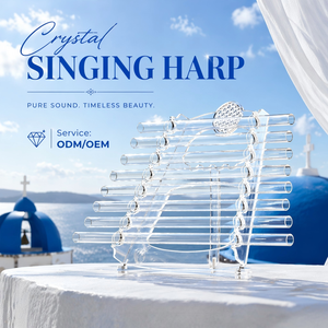 SUCCESS Harpe chantante en cristal de quartz transparent de haute qualité, instruments de guérison sonore avec étui de transport et mallette offerte - Product Image 1