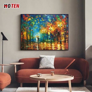 Gran enmarcado abstracto árbol rojo paisaje puro pintura <span class=keywords><strong>al</strong></span> óleo pintado a mano arte de pared decoración del hogar lienzo con pinturas de paisaje - Product Image 3