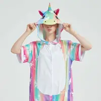 Kigurumi-Pijama familiar de verano para adultos, mono de manga corta con diseño de unicornio y Animal para Cosplay en casa