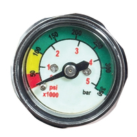 5000 PSI High Pressure Scuba Diving Pressure Gauge 1 Inch Face 7/16"-20UNF Threads
