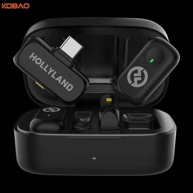 Kdbao Hollyland LARK A1 2.4G Wireless Lavalier Microphone for iPhone Android Youtube Tiktok Vlogging Podcast Noise Cancellation