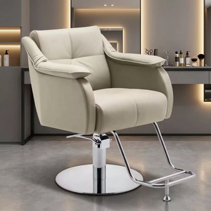 Chaise de salon HONGTUO en cuir avec grand siège et accoudoirs modernes, chaise de salon adaptée aux barbiers professionnels - Product Image 1