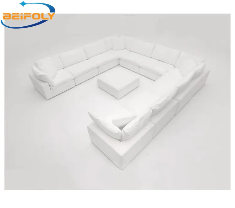 Modular Sectional Sofa Living Room French Furniture Deep Sitting Nordic Modern White Modular Sectional Couch sofa sets for villa