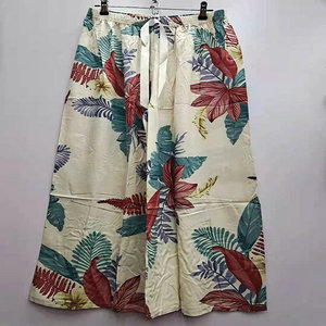 Modello SDC009 a 2,23 Dollari, <span class=keywords><strong>Pantaloni</strong></span> Casual Estivi in Cotone a Vita Libera per <span class=keywords><strong>Donna</strong></span>, Gamba Dritta Lunga, <span class=keywords><strong>Taglie</strong></span> Forti - Product Image 2