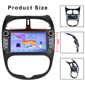 Système de navigation GPS Reako Android 4Core Radio multimédia pour Peugeot <span class=keywords><strong>206</strong></span> 206CC 206SW 2000-2008 Support caméra de recul - Product Image 2