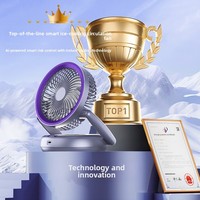 Neuer USB-Aufladbarer Tragbarer Faltbarer Luftzirkulationsventilator mit Bürstenlosem Motor und Eingebauter Batterie für Desktop-, Wand- und Bodennutzung