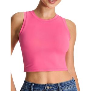 Women's Workout <b>Crop</b> <b>Top</b> Sleeveless Yoga Tank <b>Top</b> Crew Neck Breathable Spandex Polyester Athletic <b>Top</b> - Product Image 2