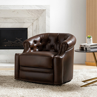 Fauteuil pivotant individuel en cuir de luxe pour salon, très demandé