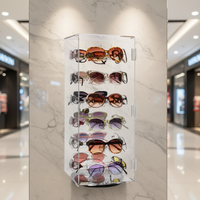 Étui de présentation rotatif verrouillable en acrylique moderne et écologique pour lunettes de soleil, organisateur de lunettes, présentoir pour lunettes