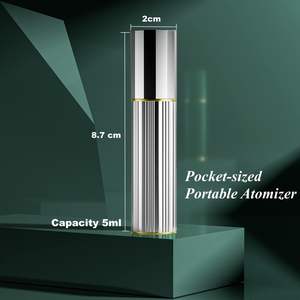 Flacons vaporisateurs de parfum noirs à pompe fine en verre et aluminium de 5 ml, mini et vides - Product Image 2