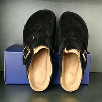 Mules et sabots en daim pour hommes et femmes, avec semelle intérieure en liège amortie et soutien de la voûte plantaire, à enfiler, chaussures décontractées et de travail, vente en gros, direct usine