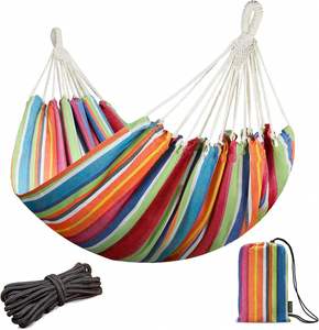 Brazilian Double Cotton Durable 2-Person <b>Hammock</b>-Extra Large 86.6x59" 450LBS <b>Portable</b> Striped for Patio - Product Image 1