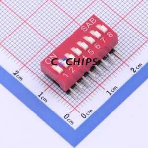 BA08GR DIP Switch Through hole Component (THT) Switch Single Pole Single Throw 8 2.54mm 25mA - Product Image 1