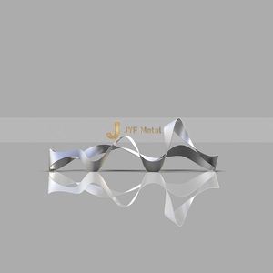 ประติมากรรมริบบิ้นสแตนเลส M96 304 ศิลปะตกแต่งภูมิทัศน์เมืองสมัยใหม่ กันน้ำ ติดตั้งบนพื้นกลางแจ้ง ทนทาน - Product Image 4