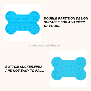 Alfombrilla de Silicona para Lamer para Mascotas, Diseño Único 2023, Forma de Hueso, Color Azul, Segura, Limpia, de Silicona, Anti-Asfixia, para Perros - Product Image 4