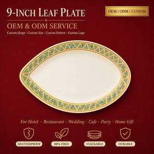<span class=keywords><strong>จาน</strong></span>เมลามีนพิมพ์<span class=keywords><strong>ลาย</strong></span>ใบไม้แบบกำหนดเอง OEM ODM ขนาด 9 นิ้ว สำหรับผลไม้ ชาร์กูเตอรี ซ้อนกันได้ ไม่แตกง่าย เหมาะสำหรับร้านกาแฟ บิสโทร บาร์ งานปาร์ตี้ - Product Image 1
