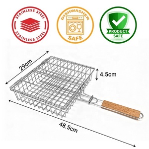 Grande grille de <span class=keywords><strong>barbecue</strong></span> en métal pour l'extérieur, plateau pour légumes, poisson, viande, panier de cuisson pour cuisine extérieure - Product Image 2