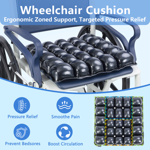 Coussin de siège <span class=keywords><strong>anti</strong></span>-<span class=keywords><strong>escarres</strong></span> gonflable pour personnes âgées avec <span class=keywords><strong>fauteuil</strong></span> <span class=keywords><strong>roulant</strong></span> pour les employés de bureau pour les conducteurs 18'' X 18'' - Product Image 3