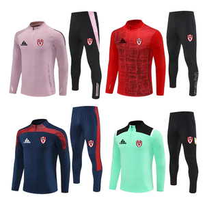 Venta al por mayor deporte chaquetas de manga larga chándal de entrenamiento de fútbol Logotipo de equipo personalizado fútbol uniformes de manga larga chándales de fútbol - Product Image 4