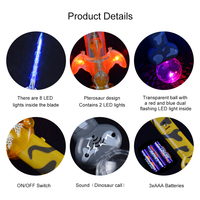 Jouets de fête allument en plastique 11 LEDs épées de lumière LED dinosaure veilleuse épée clignotant 30 ''LED épée de ptérosaure avec son