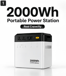 สถานีไฟฟ้าพกพาสำหรับบ้านและแคมป์ปิ้ง 2000Wh 1000W พร้อมคลื่นไซน์บริสุทธิ์ ระบบชาร์จพลังงานแสงอาทิตย์ MPPT แบตเตอรี่ LiFePO4 สำหรับสำรองไฟฉุกเฉิน - Product Image 2