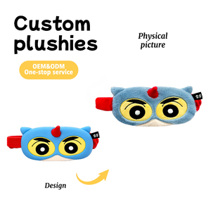 OEM/ODM personalizzato cotone peluche sonno maschera per gli occhi simpatico cartone animato <span class=keywords><strong>Design</strong></span> con Logo e stampo privato campione gratuito - Product Image 2