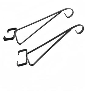 2pcs Eco-Friendly Black Durable Powder Coated Metal Garden Hanging Basket <strong>Brackets</strong> <strong>for</strong> <strong>Concrete</strong> Fence <strong>Posts</strong> Home - Product Image 2