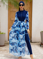 Nouveau design Burkini de bonne qualité 4 pièces Femme Haut+Pantalon+Hijab+Jupes Burkini musulman Maillots de bain musulmans pour femmes