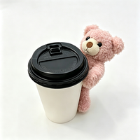 Mini ours en peluche pour tasse, mignon, super doux, taille personnalisable, jouet en peluche, ornement de sac Kawaii, vente en gros en vrac