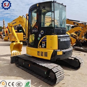 Excavatrice Komatsu PC55MR d'occasion, d'origine japonaise, en bon état, mini-pelle pour travaux de construction, également disponible en modèles PC56 et PC35. - Product Image 1