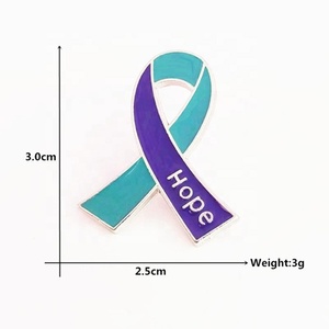 Hope and Faith Cancer Ribbon Esmalte Broche Letras Tema Pin de solapa - Product Image 2