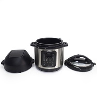 Autocuiseur électrique Friteuse à air multicuiseur 6 L Poulet rôti Crevettes Gâteau Steak Riz Cuisson lente Vapeur Préréglée Garder au chaud