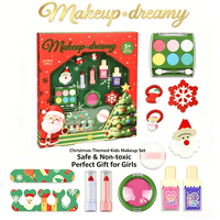 Ensemble de maquillage pour enfants de Noël pour filles, kit de cosmétiques lavables pour enfants, thème Père Noël, boîte cadeau de Noël pour les enfants de plus de 5 ans, jouet de nail art