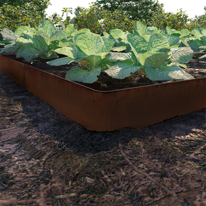 Rectangle <b>Metal</b> Corten Steel Garden <b>Edging</b> Lawn <b>Border</b> Weatherproof Outdoor Landscaping for Yard <b>Edging</b> - Product Image 6