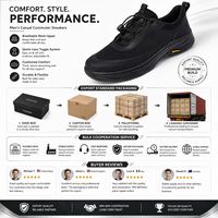 Chaussures de sport à lacets élastiques style slip-on avec maille respirante et semelle intermédiaire profilée, chaussures décontractées noires pour hommes