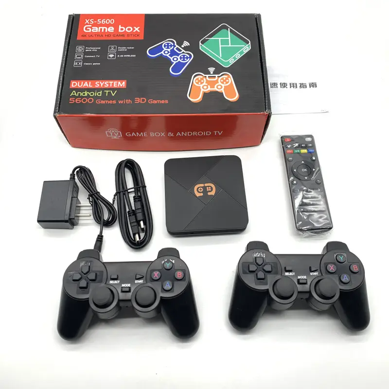 Custom 2.4G กล่องเกม Padora 4K HD Android TV Magic XS 5600กล่องเกมย้อนยุค3D เครื่องเกมอาเขตสำหรับ GBA N64